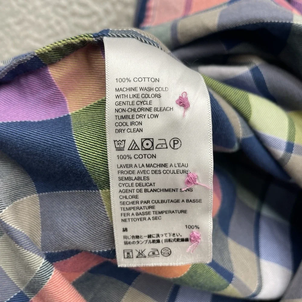 Tommy Bahama Shirt Mens Medium‎ M Multicolor Pastel Plaid Check Preppy Button Up